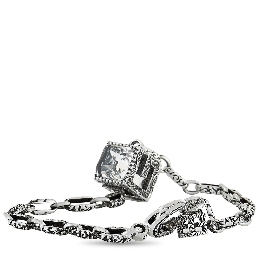 Gucci Bracelet with GG Cube in Silver