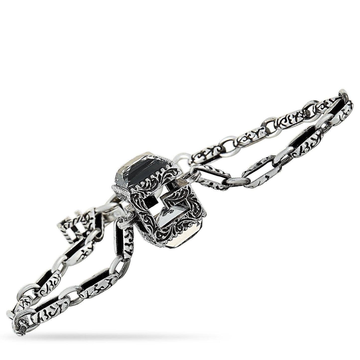 Gucci Bracelet with GG Cube in Silver
