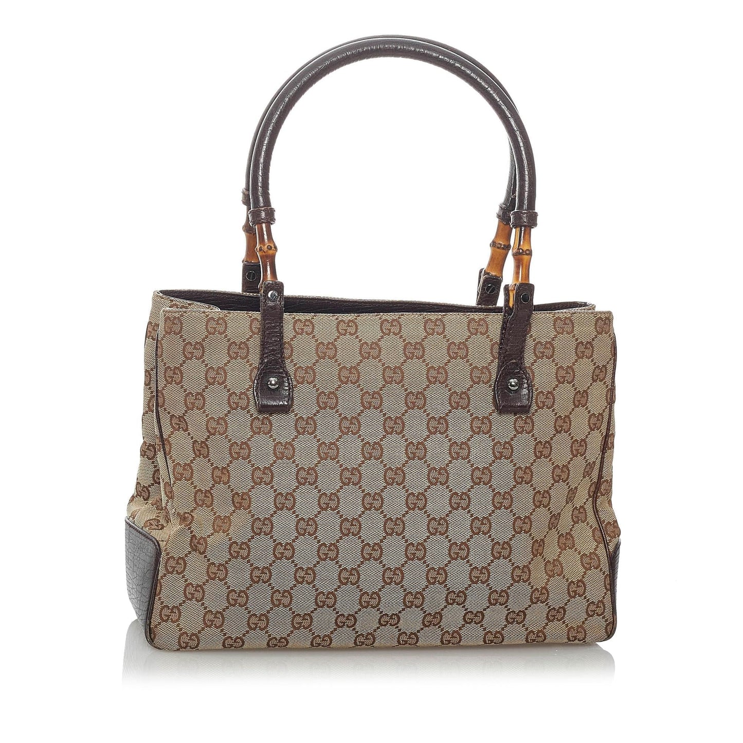 Gucci GG Canvas Bamboo Handbag
