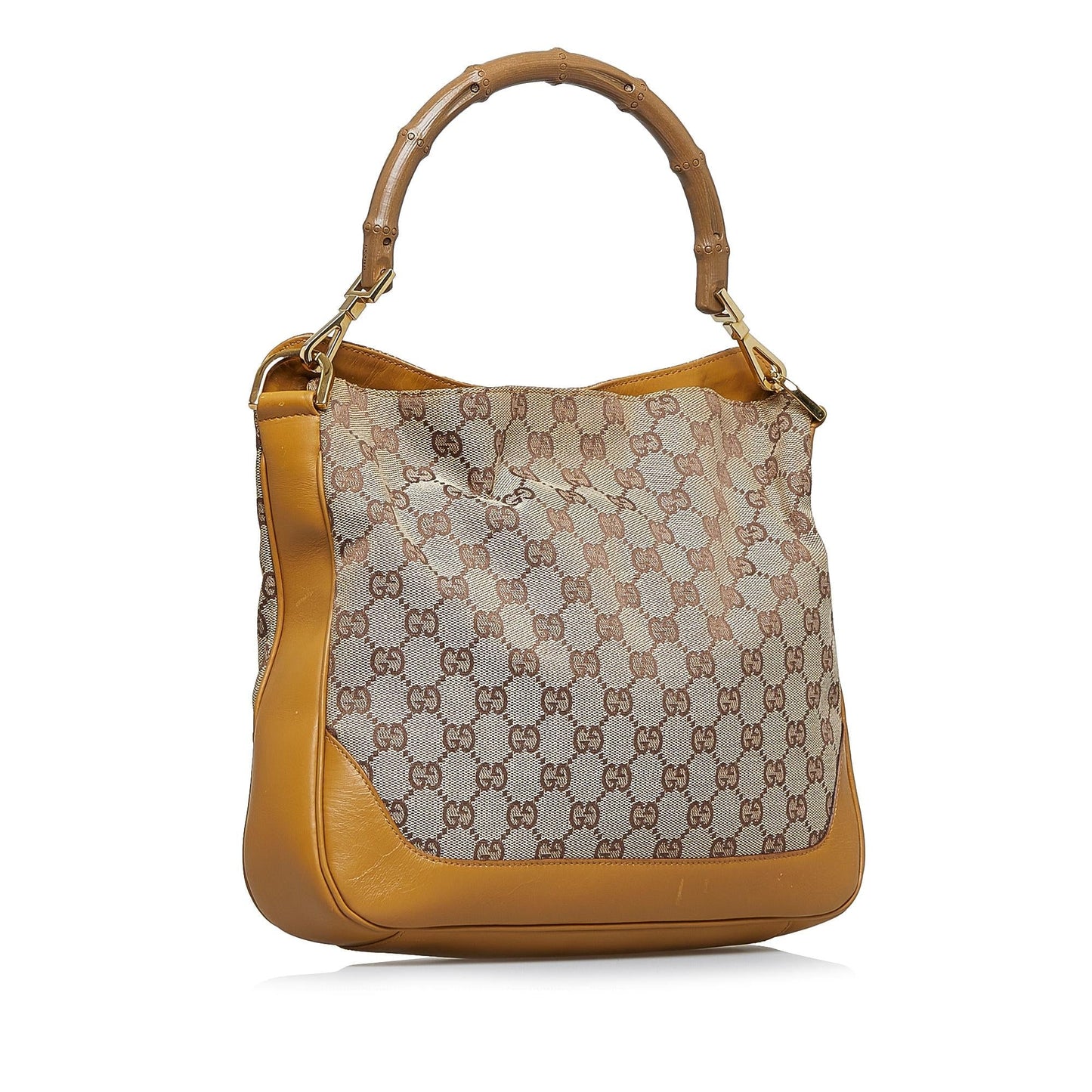 Gucci GG Canvas Bamboo Web Satchel (SHG-vNpbkC)