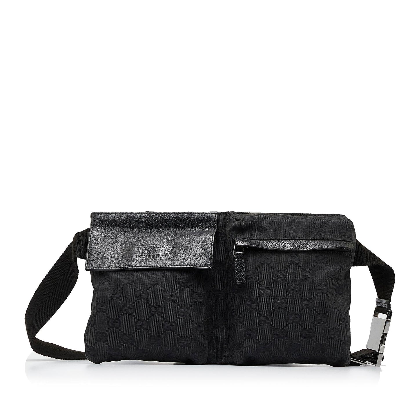 Gucci GG Canvas Double Pocket Belt Bag (SHG-330faY)
