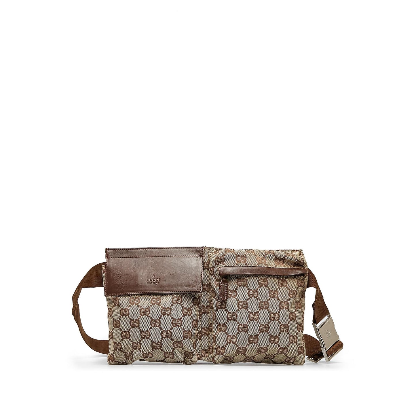 Gucci GG Canvas Double Pocket Belt Bag (SHG-SGCRHa)
