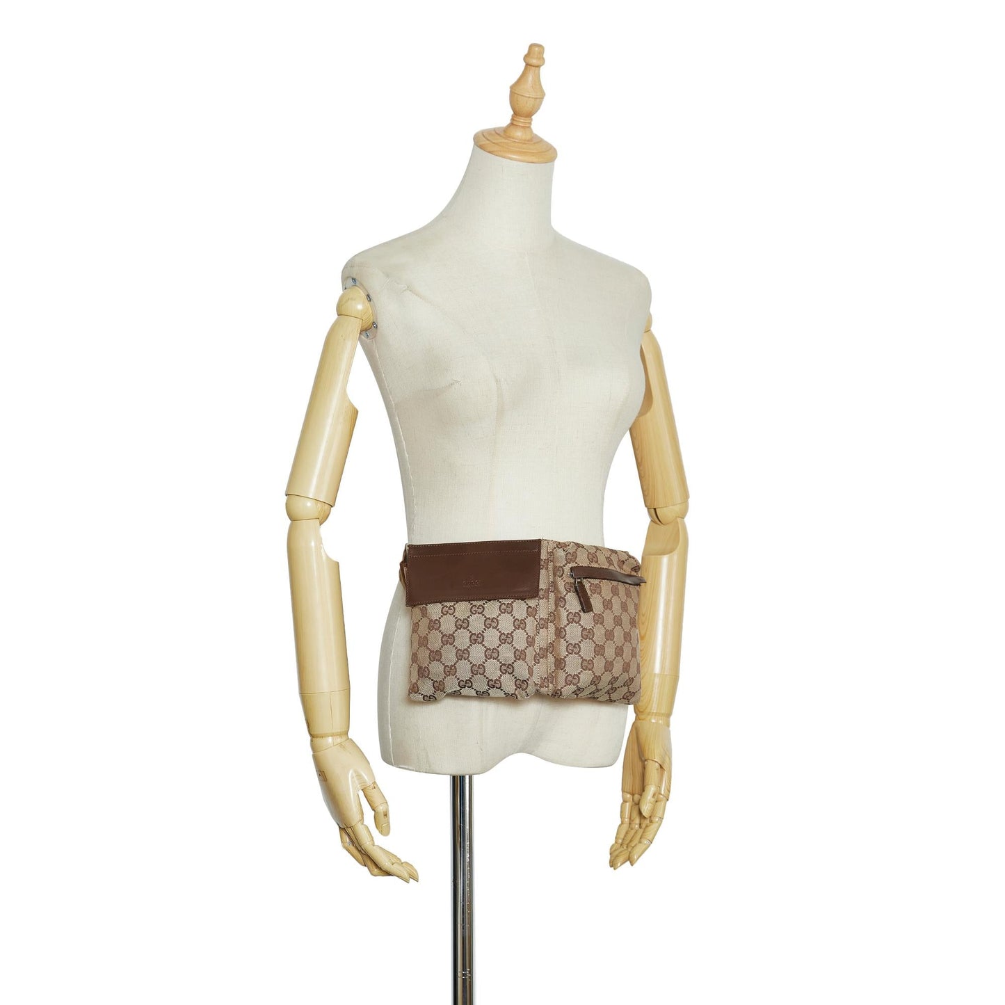 Gucci GG Canvas Double Pocket Belt Bag (SHG-SGCRHa)