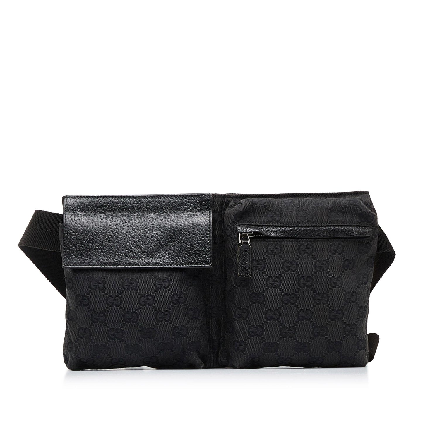Gucci GG Canvas Double Pocket Belt Bag (SHG-WS8NBX)