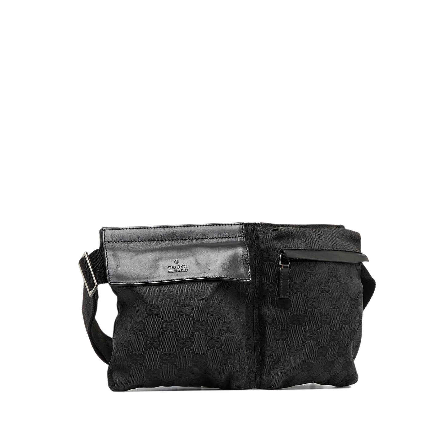 Gucci GG Canvas Double Pocket Belt Bag (SHG-9YRfAM)