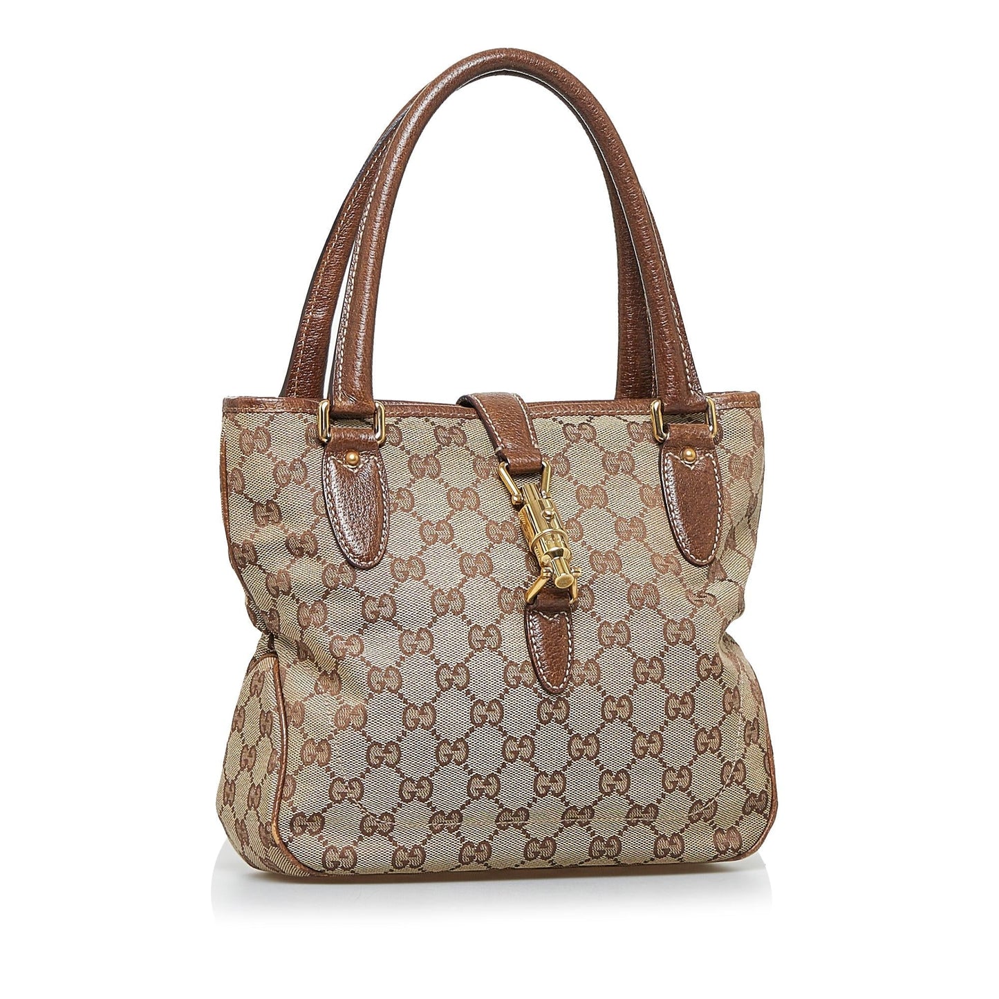 Gucci GG Canvas Jackie Piston Lock Handbag (SHG-R6bLVW)