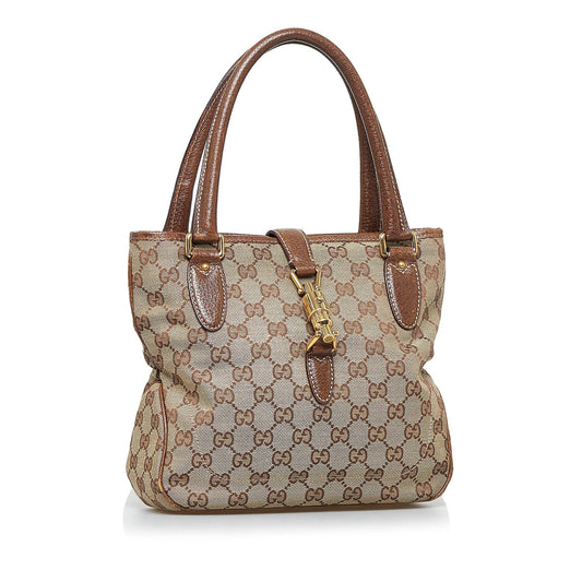 Gucci GG Canvas Jackie Piston Lock Handbag (SHG-R6bLVW)