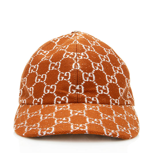 Gucci GG Canvas Lame Baseball Hat - Size XL