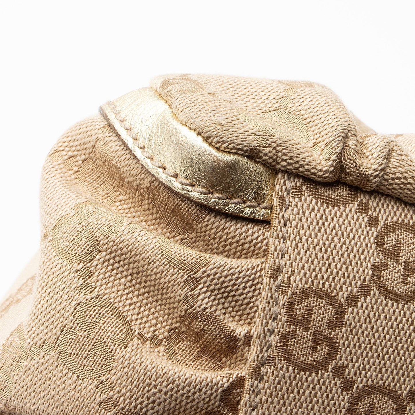 Gucci GG Canvas Metallic Leather D Ring Small Hobo (SHF-nI1P2Q)