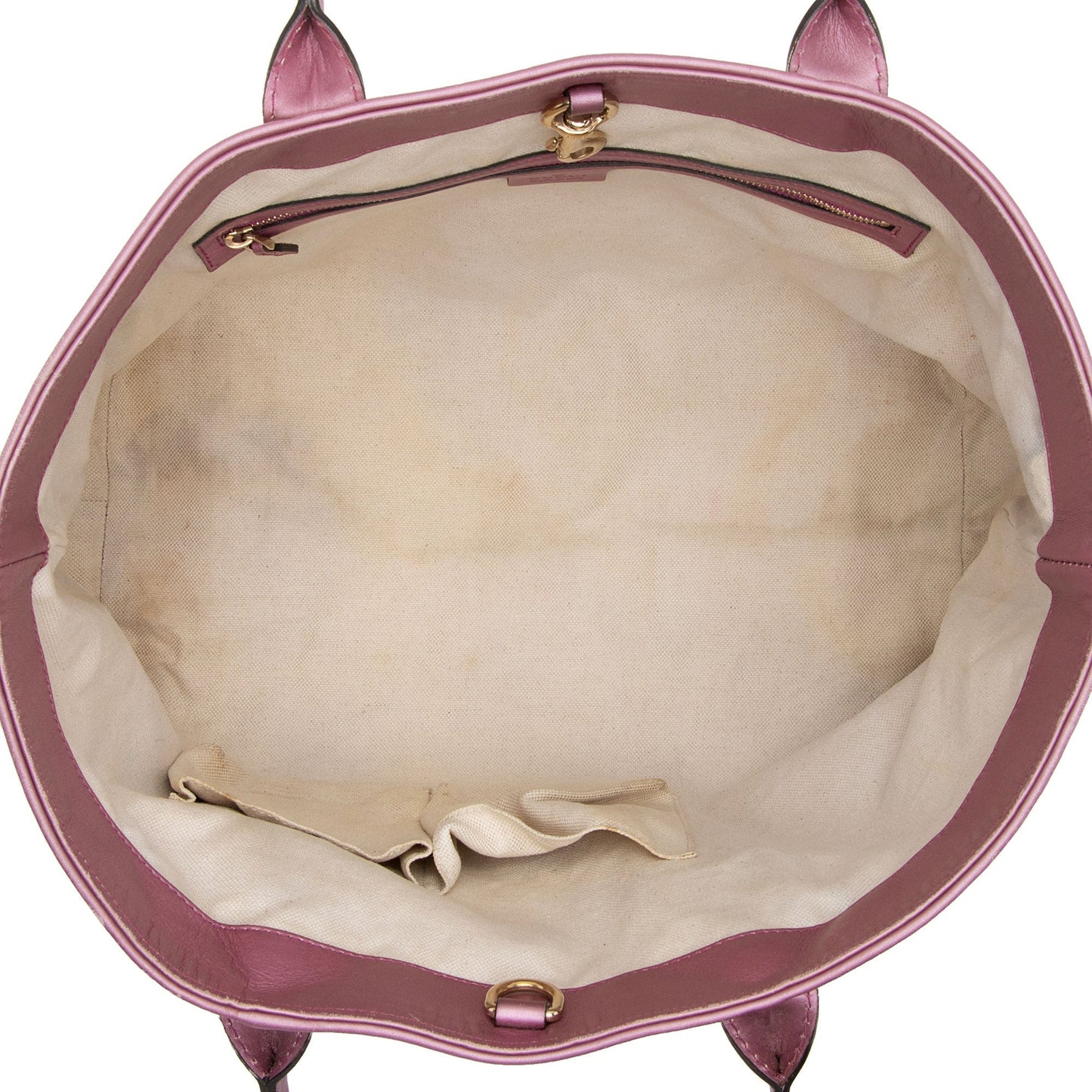 Gucci GG Canvas Metallic Leather Heart Bit Charm Medium Tote (SHF-5MJYxM)