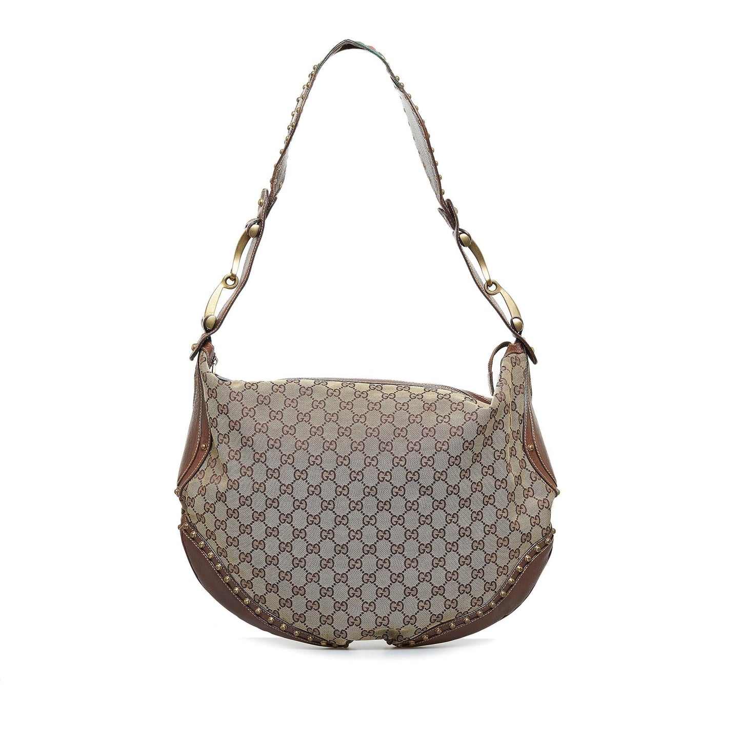 Gucci GG Canvas Pelham Studded Hobo Bag (SHG-w72l4p)