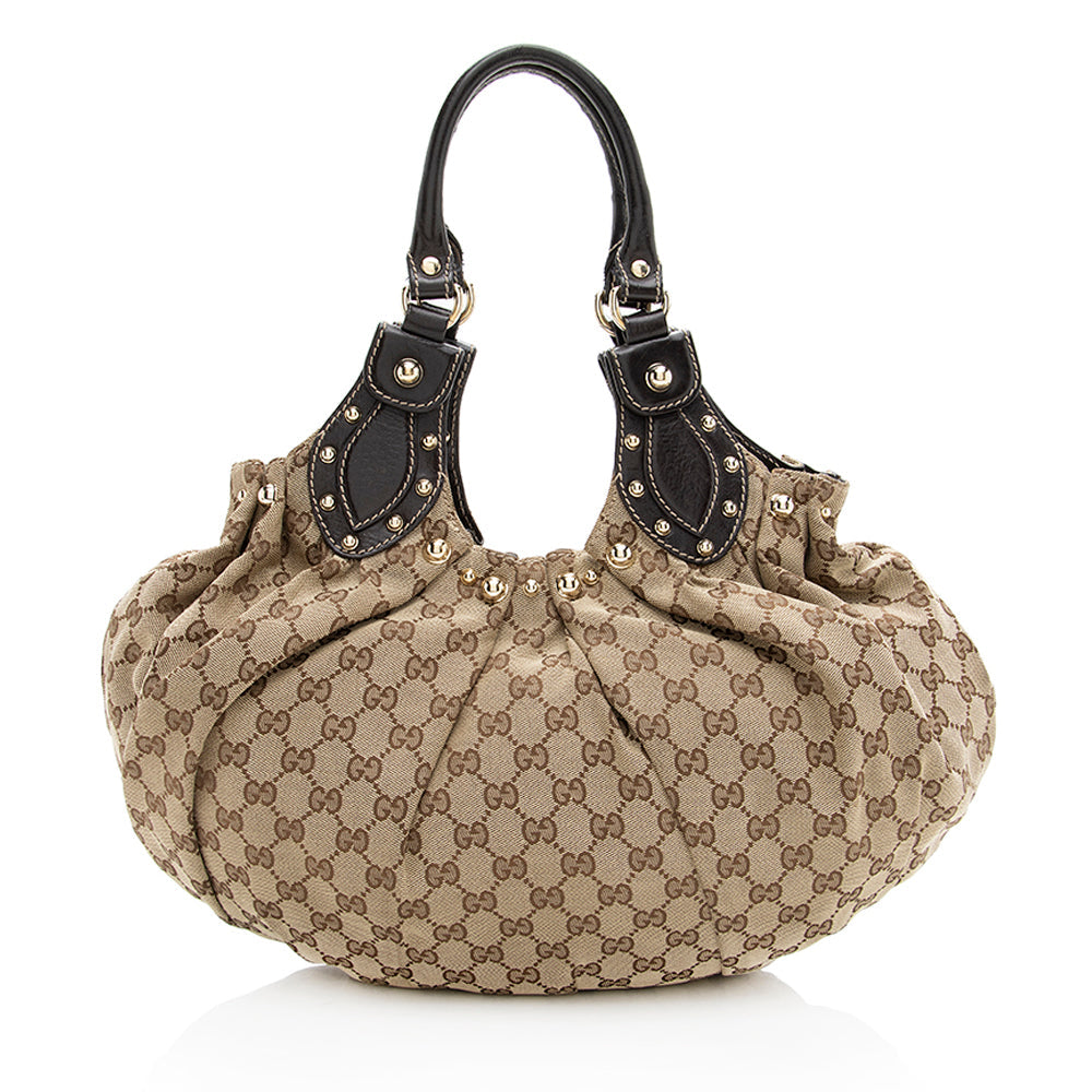 Gucci GG Canvas Studded Pelham Small Shoulder Bag