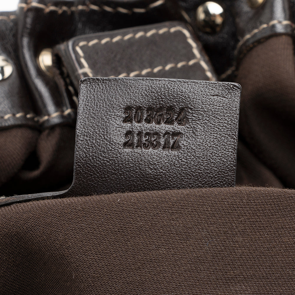 Gucci GG Canvas Studded Pelham Small Shoulder Bag