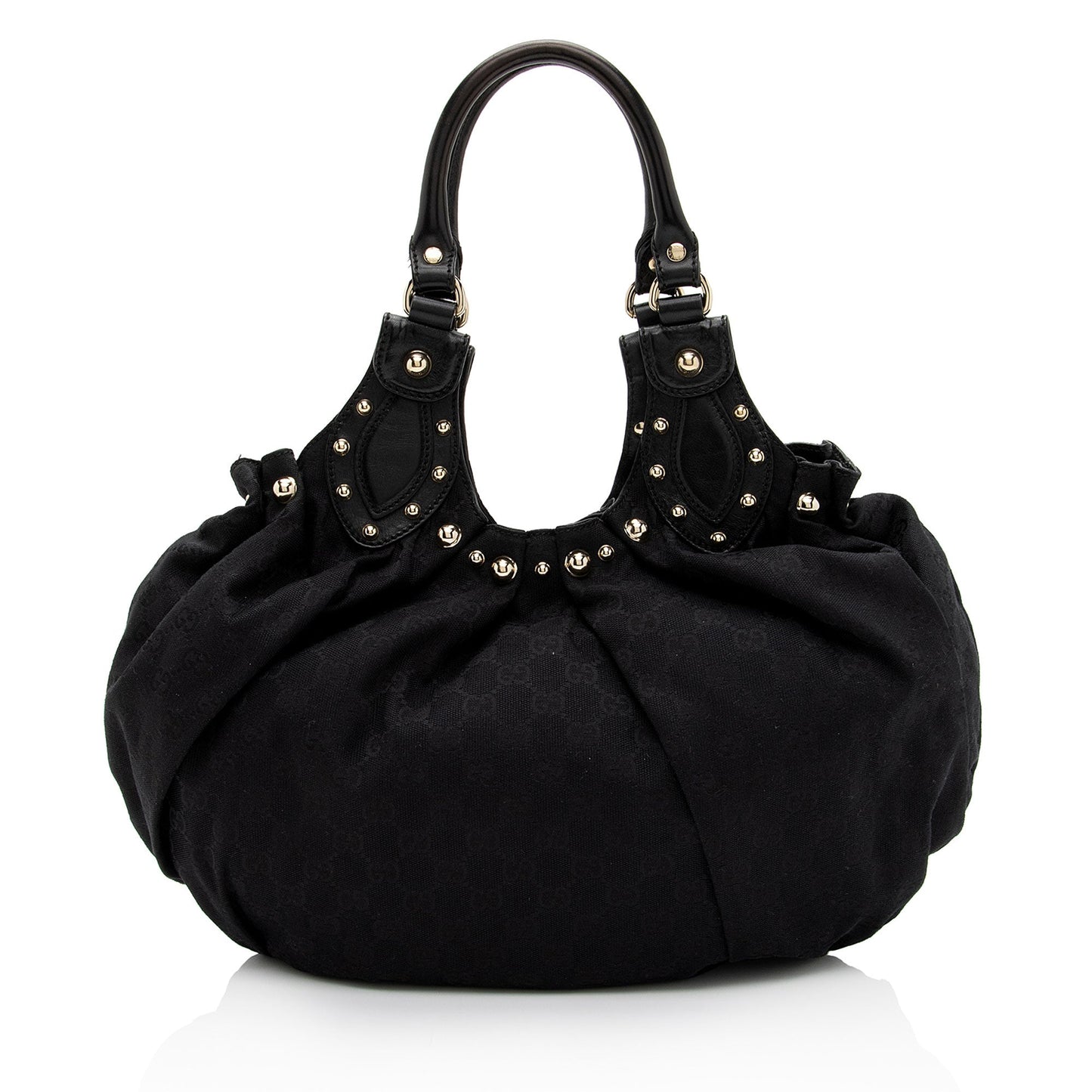 Gucci GG Canvas Studded Pelham Small Shoulder Bag (SHF-0I65Ea)