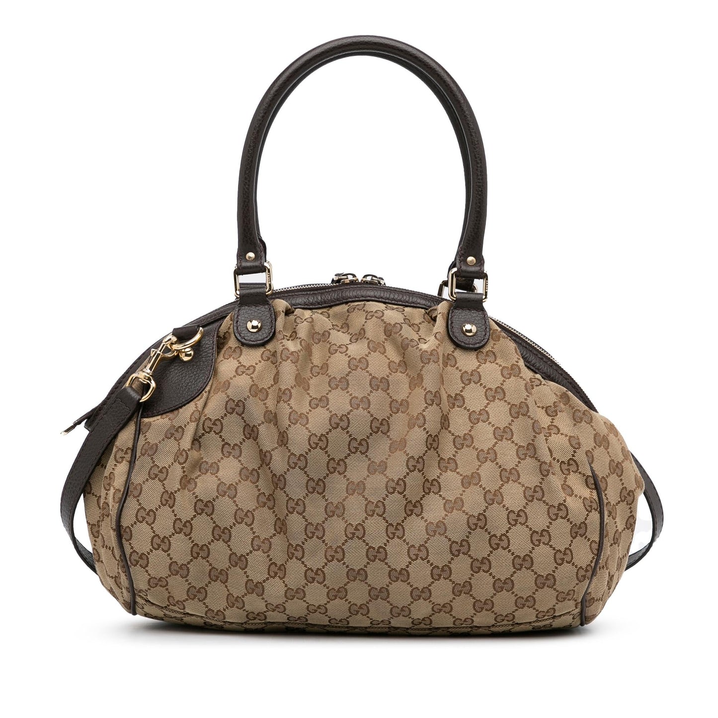 Gucci GG Canvas Sukey Satchel (SHG-OwA3vA)