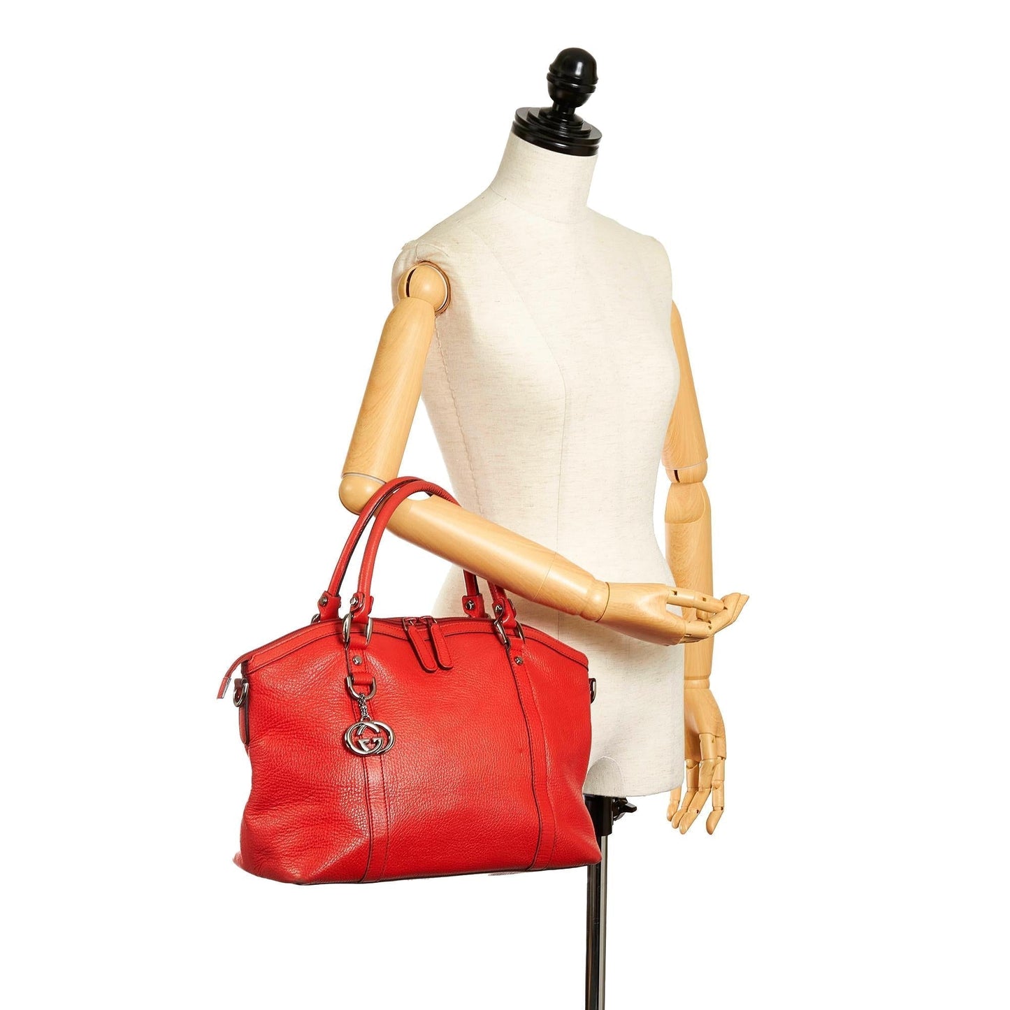 Gucci GG Charm Dome Leather Handbag (SHG-mm3N7y)