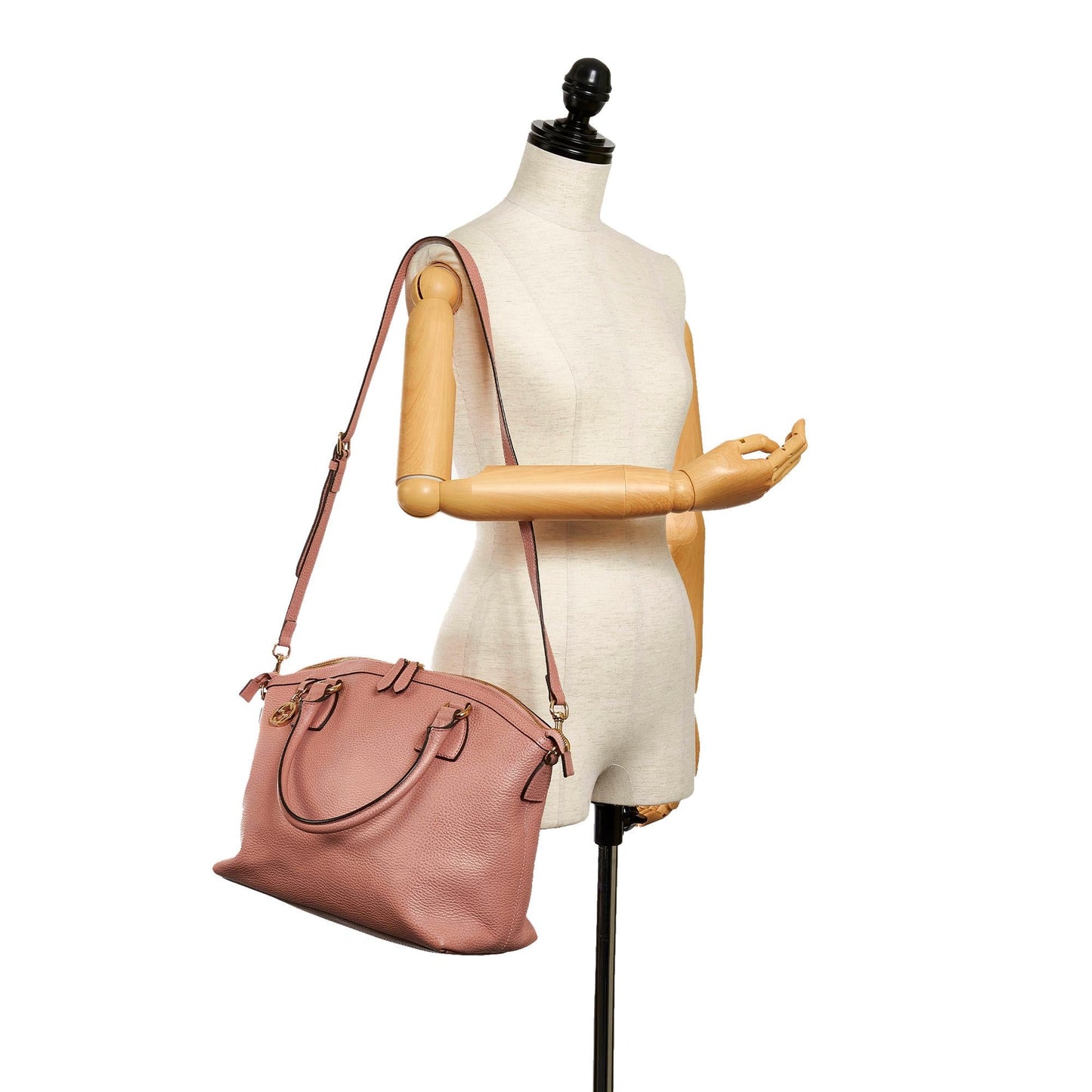 Gucci GG Charm Dome Leather Satchel