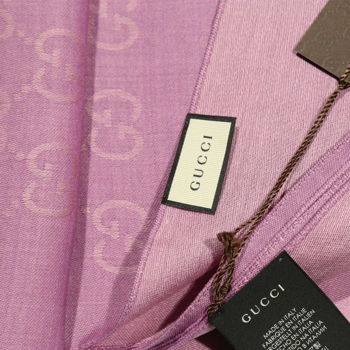 Gucci GG Jaucquard Pattern Knitted Scarf Lilac 180 cm (GGSM1506)