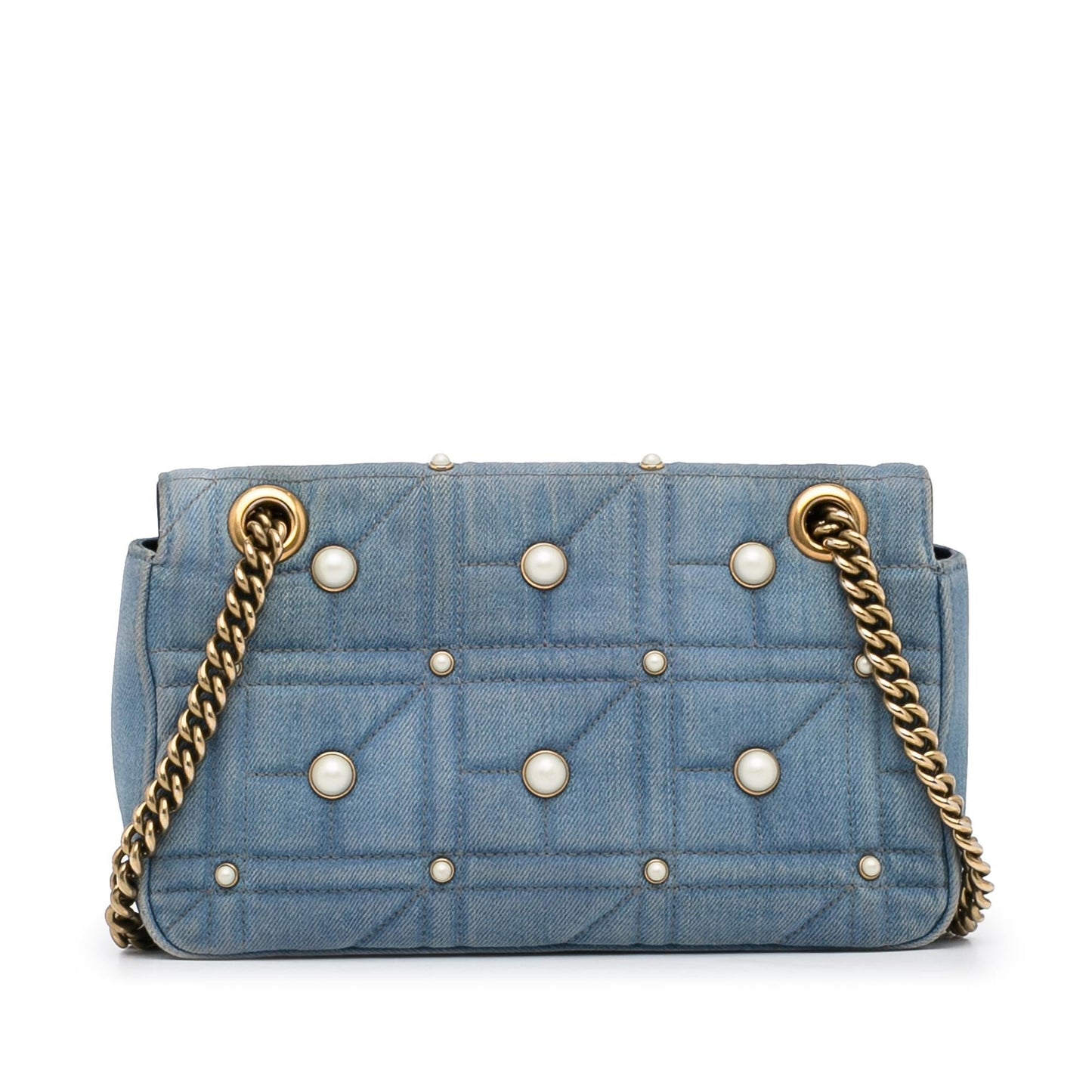 Gucci GG Marmont Pearl Studded Matelasse Crossbody (SHG-lB59yk)