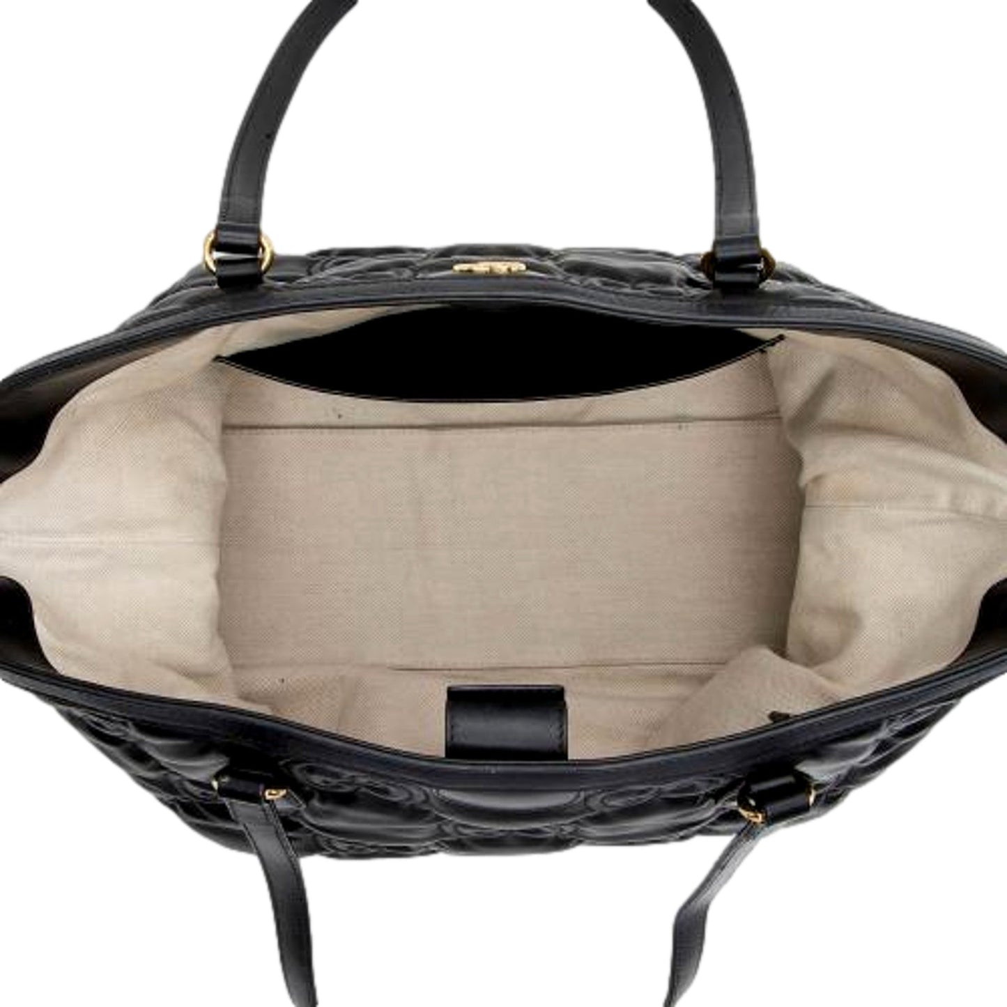 Gucci Ophidia Jumbo GG Matellase Medium Black Leather Tote