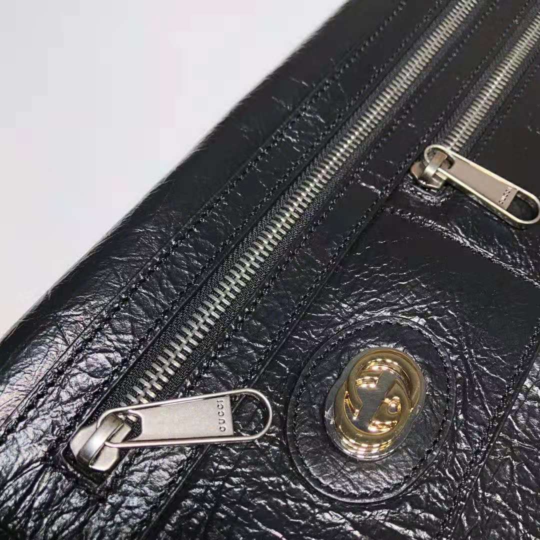 Gucci Medium Soft Leather Messenger Bag In Black
