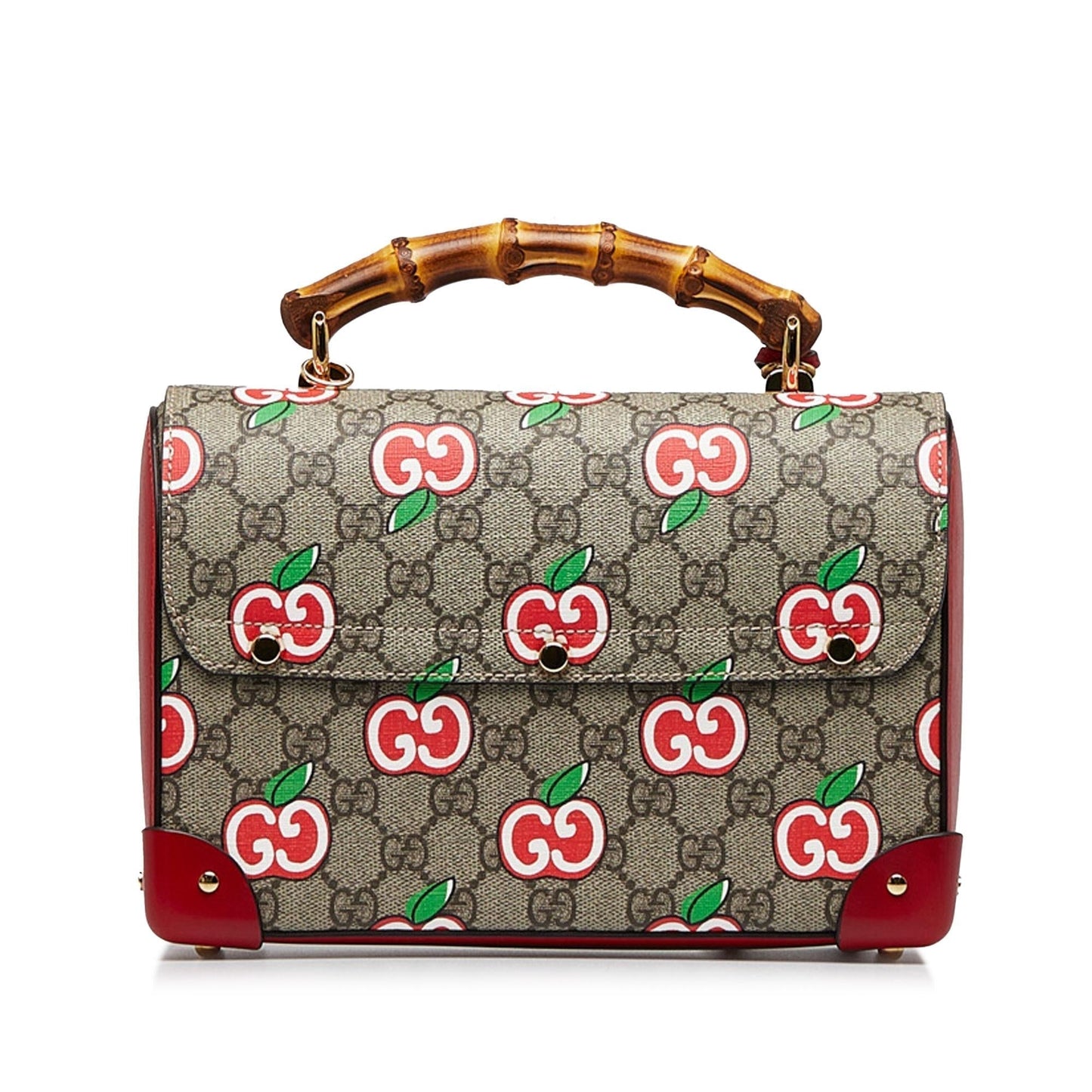 Gucci GG Supreme Apple Bamboo Padlock Satchel (SHG-2S9eJo)