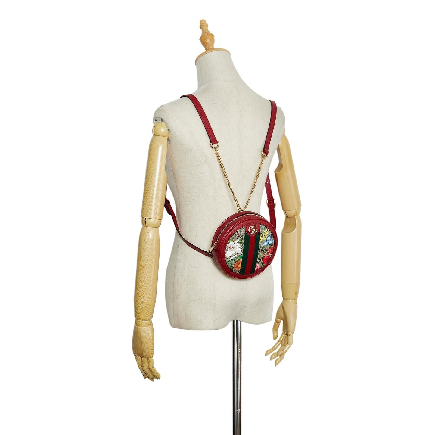 Gucci GG Supreme Flora Ophidia Round Backpack (SHG-hwt1rn)
