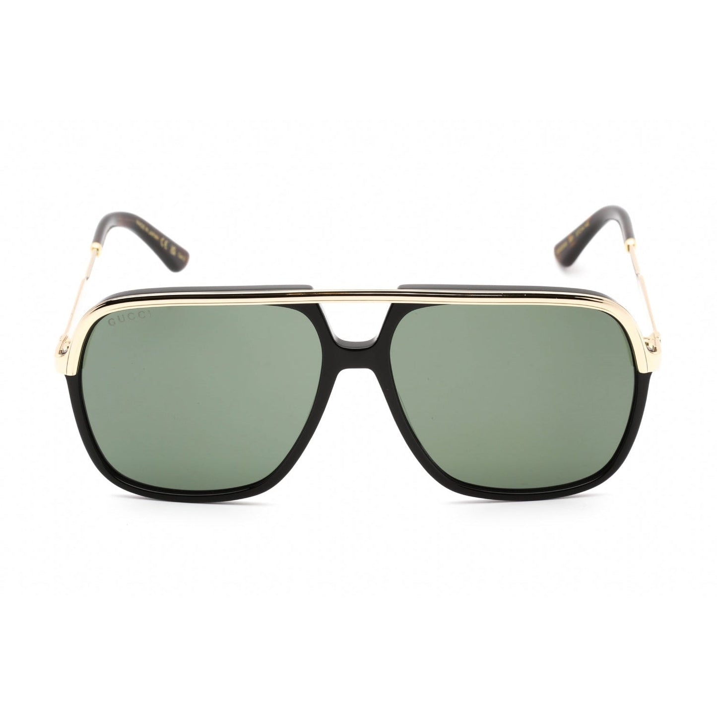 Gucci GG0200S Sunglasses Black/Gold / Green Unisex (S)