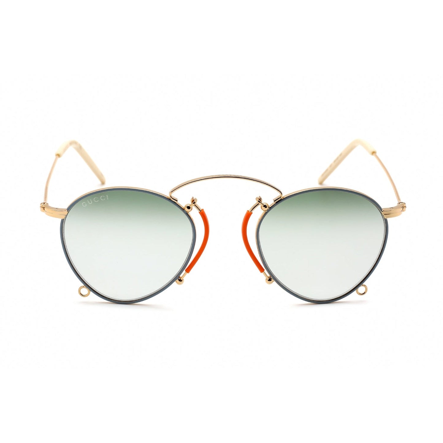 Gucci GG1034S Sunglasses Shiny Endura Gold / Green Gradient Women's (S)