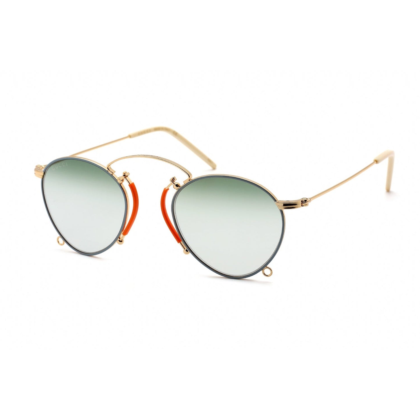 Gucci GG1034S Sunglasses Shiny Endura Gold / Green Gradient Women's (S)
