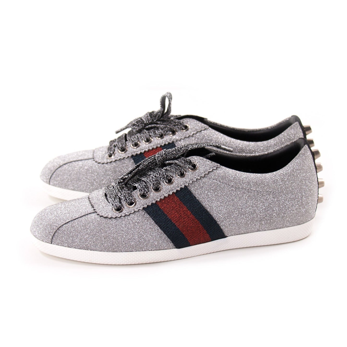 Gucci Glitter Web Sneaker With Studs