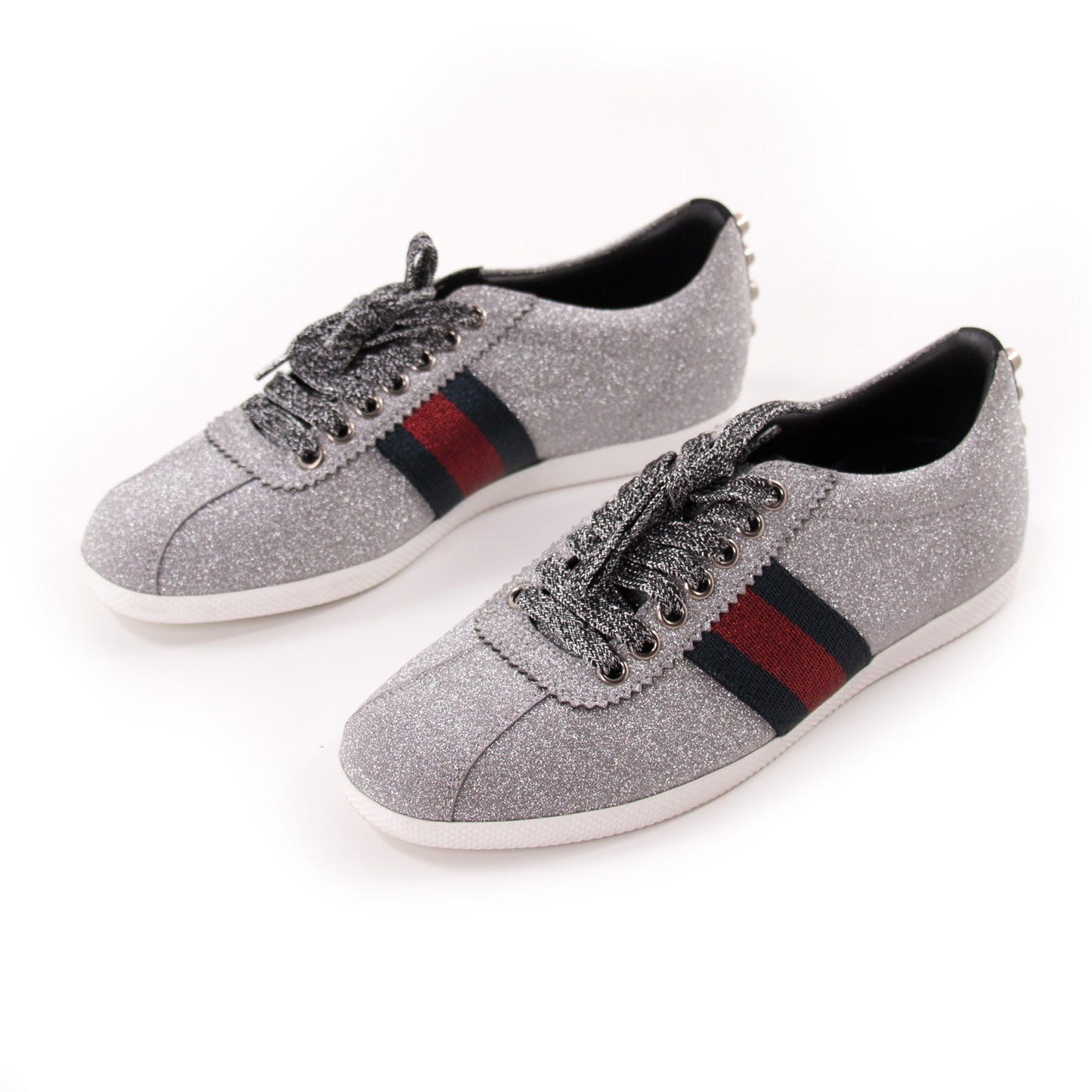 Gucci Glitter Web Sneaker With Studs