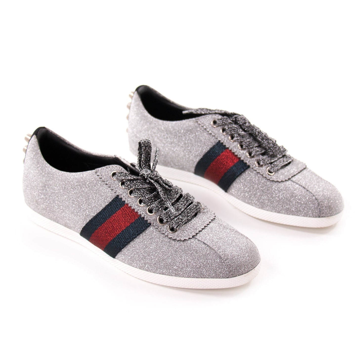 Gucci Glitter Web Sneaker With Studs