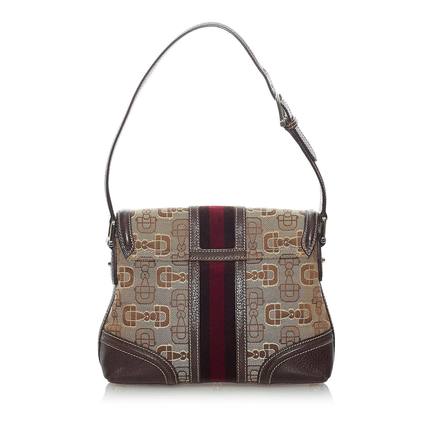 Gucci Horsebit Canvas Web Treasure Shoulder Bag