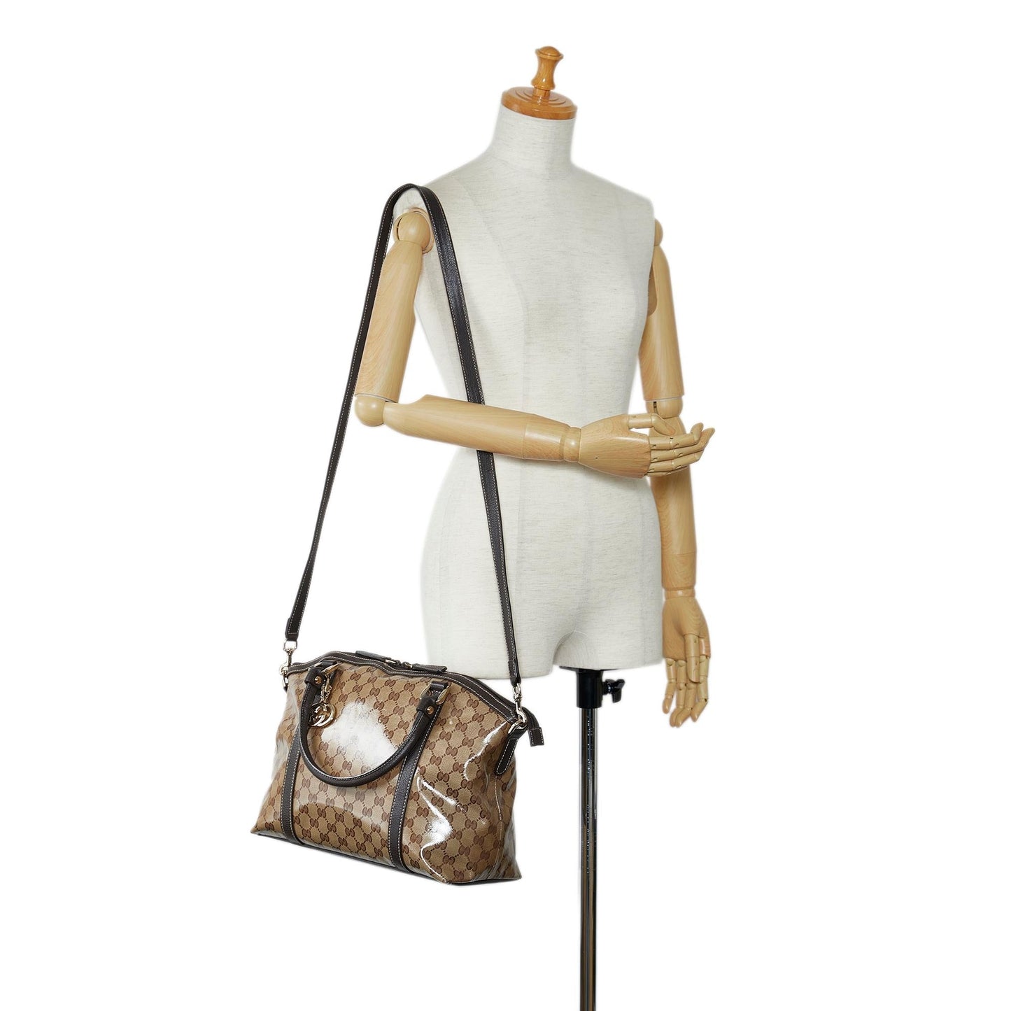 Gucci Large GG Crystal Charm Dome Bag (SHG-7wkE8H)