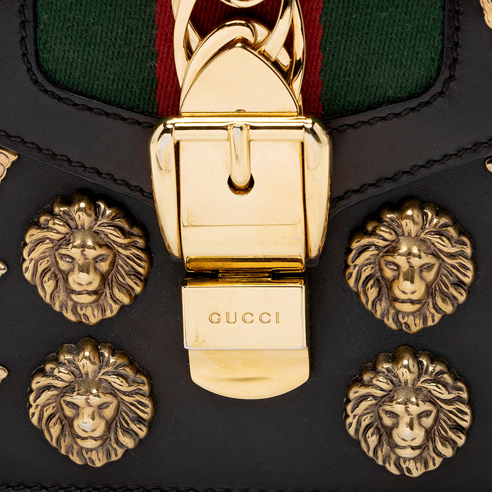 Gucci Leather Animal Studs Sylvie Mini Bag