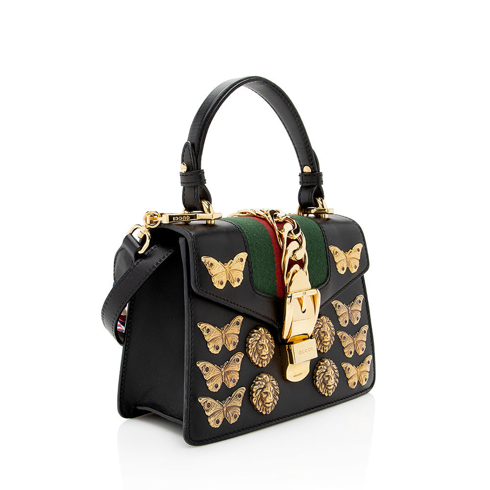 Gucci Leather Animal Studs Sylvie Mini Bag