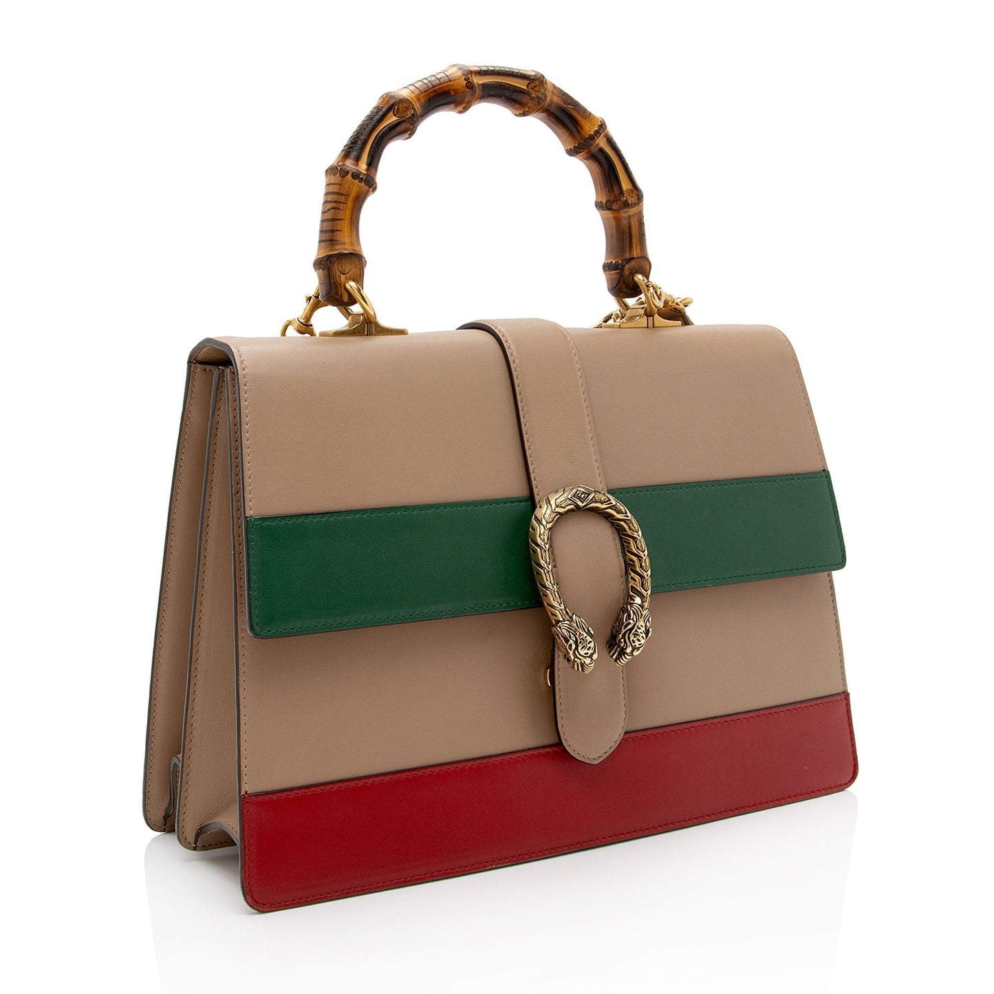 Gucci Leather Bamboo Dionysus Large Top Handle Bag (SHF-M0eZzm)