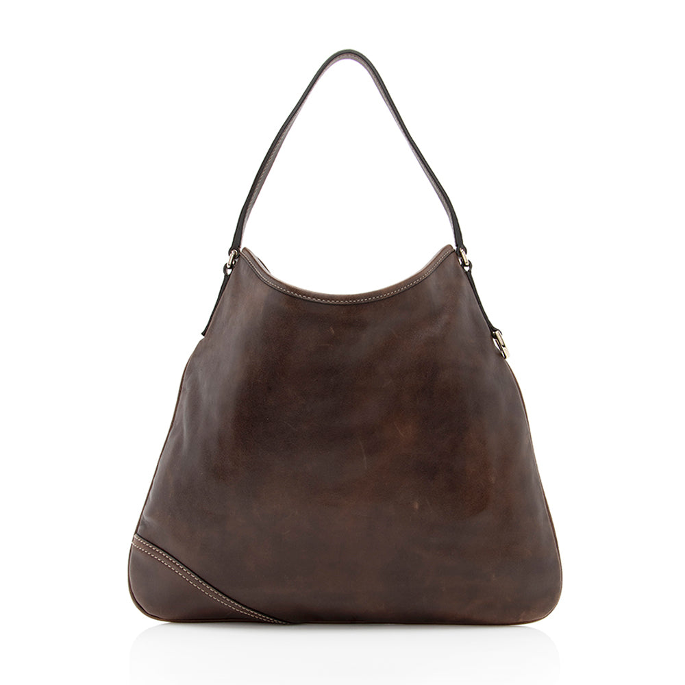Gucci Leather Britt Medium Hobo