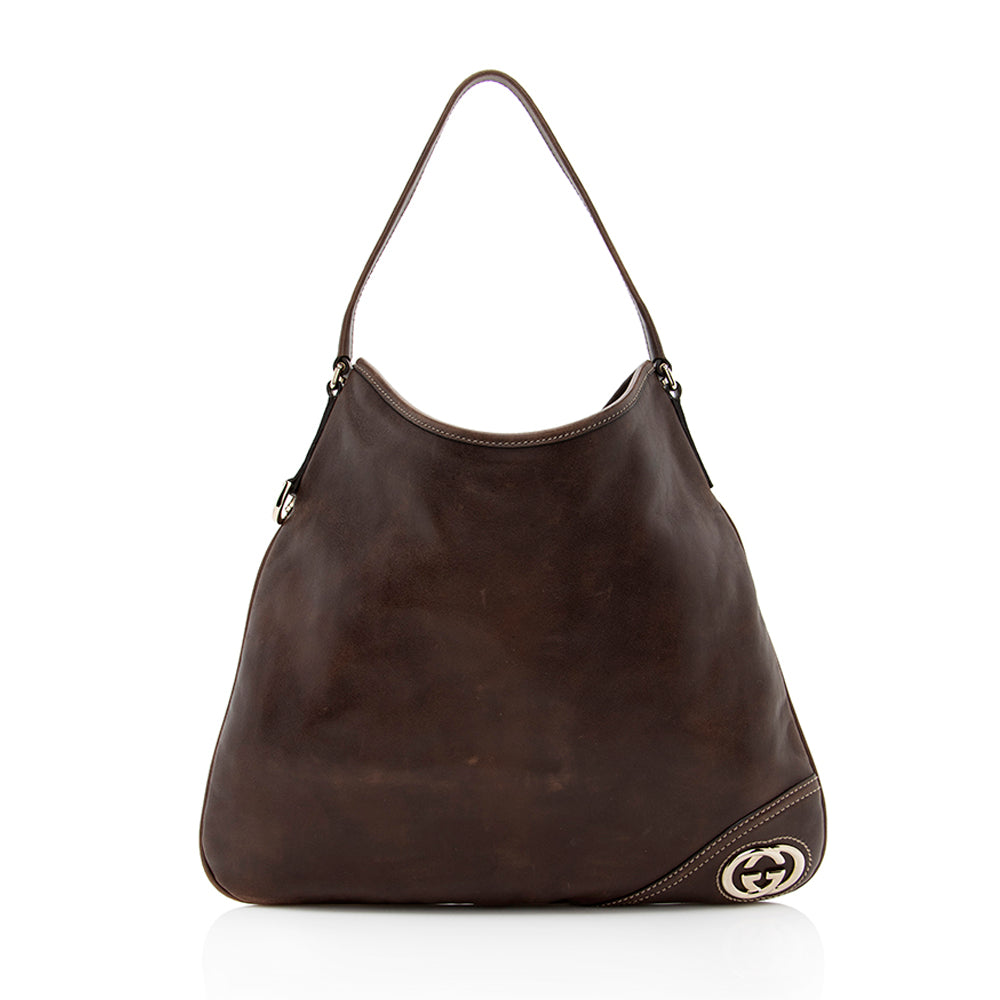 Gucci Leather Britt Medium Hobo