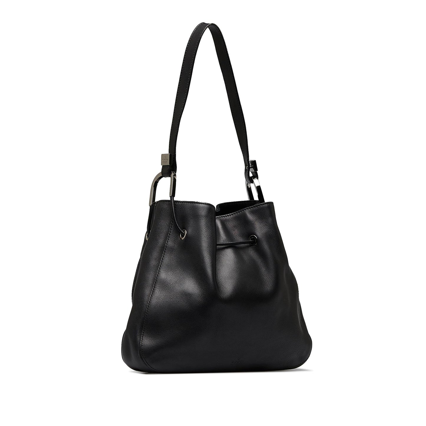 Gucci Leather Drawstring Shoulder Bag (SHG-RSAtpw)