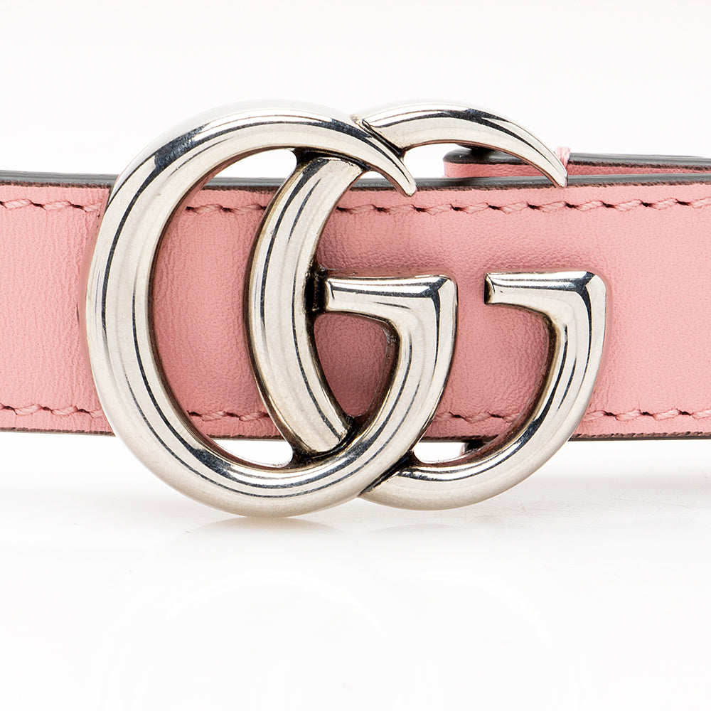 Gucci Leather GG Marmont Slim Belt - Size 32 / 80