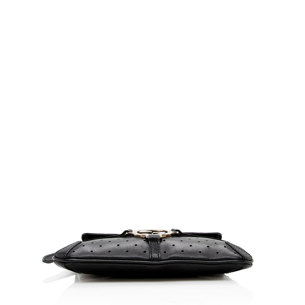 Gucci Leather Perforated Reins Pochette