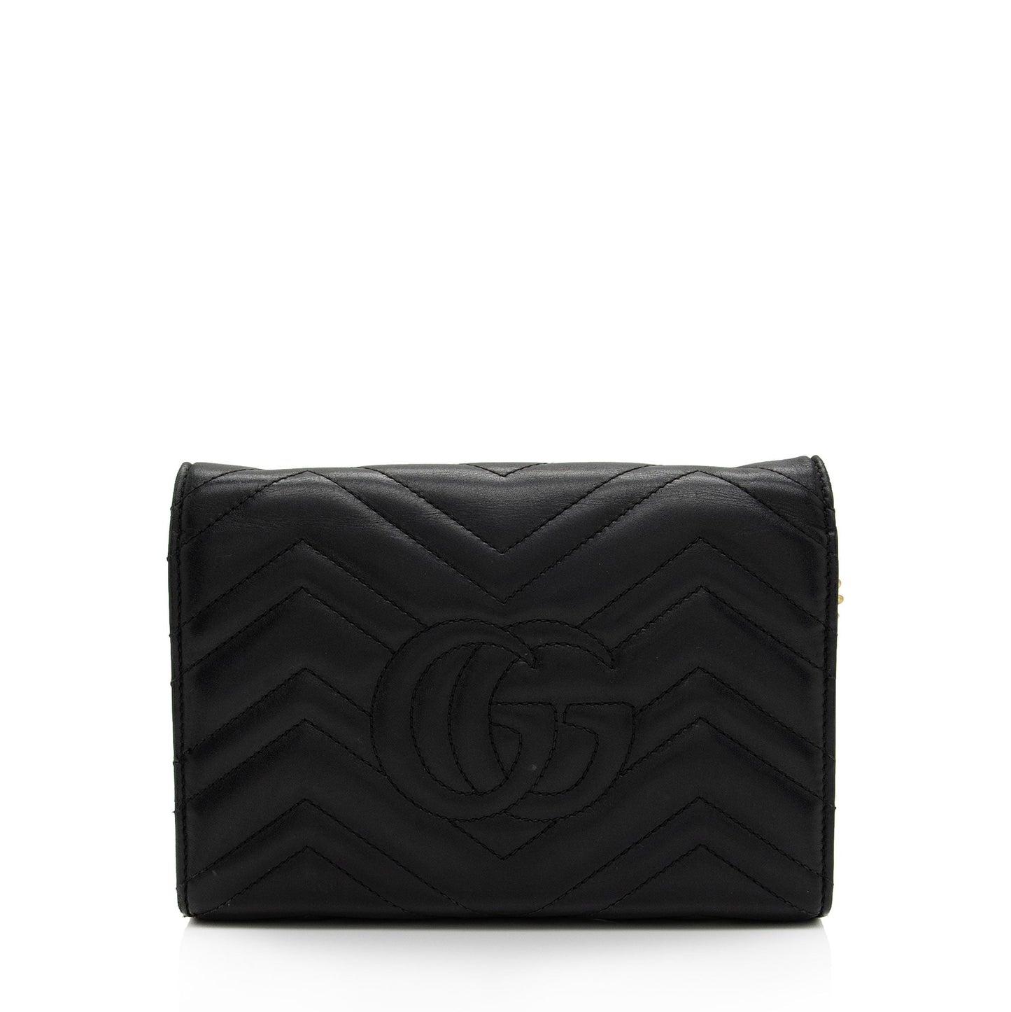 Gucci Matelasse Leather GG Marmont Mini Chain Shoulder Bag (SHF-KHf4XN)