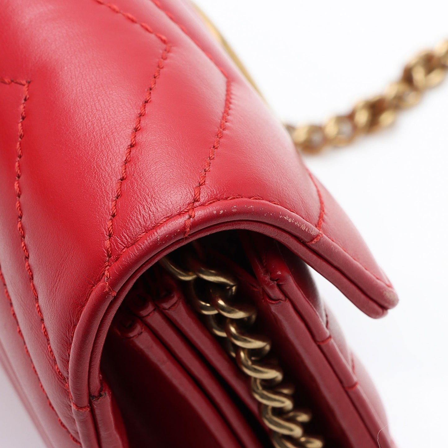 Gucci Matelasse Leather GG Marmont Mini Wallet on Chain Bag (SHF-2R5i8G)