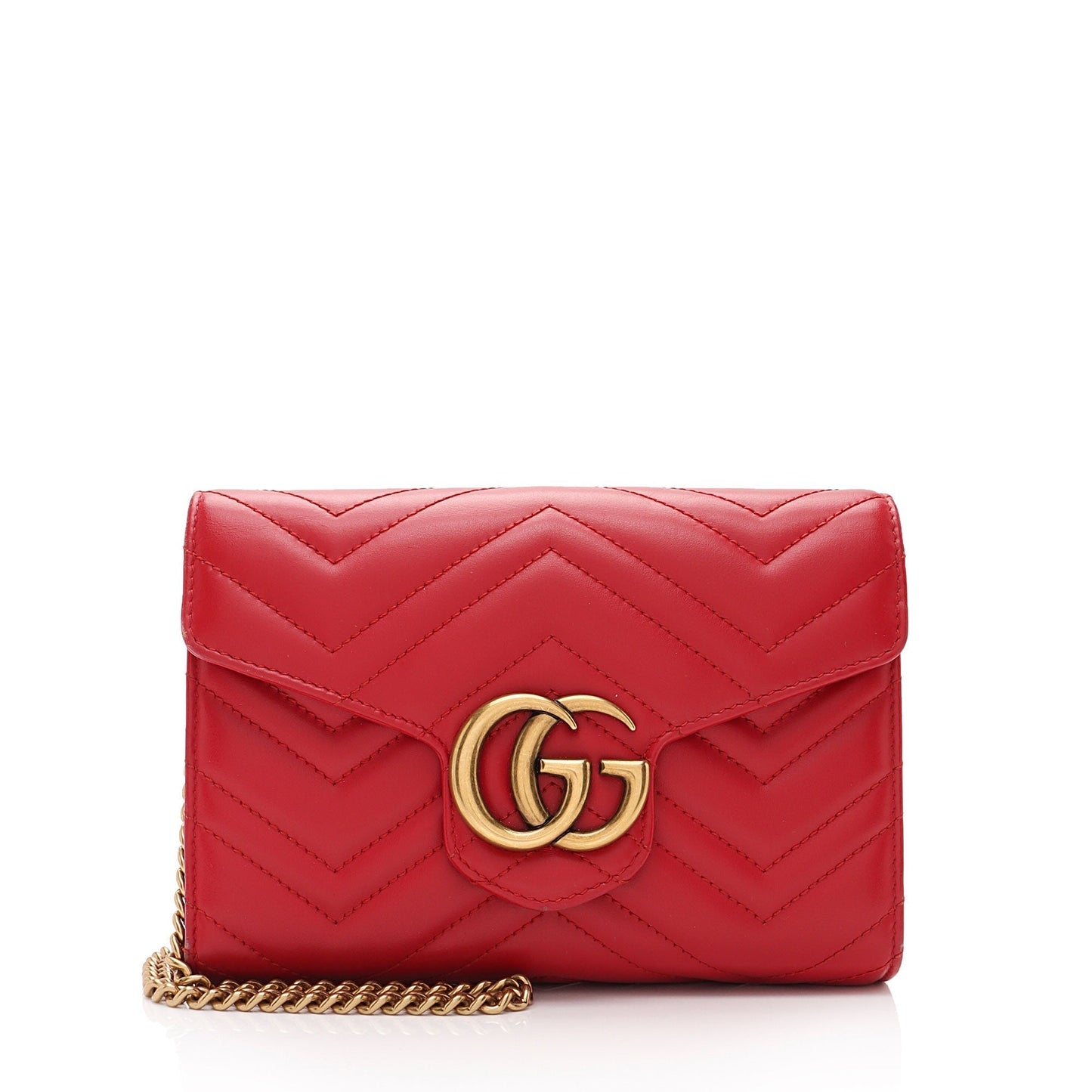 Gucci Matelasse Leather GG Marmont Mini Wallet on Chain Bag (SHF-2R5i8G)