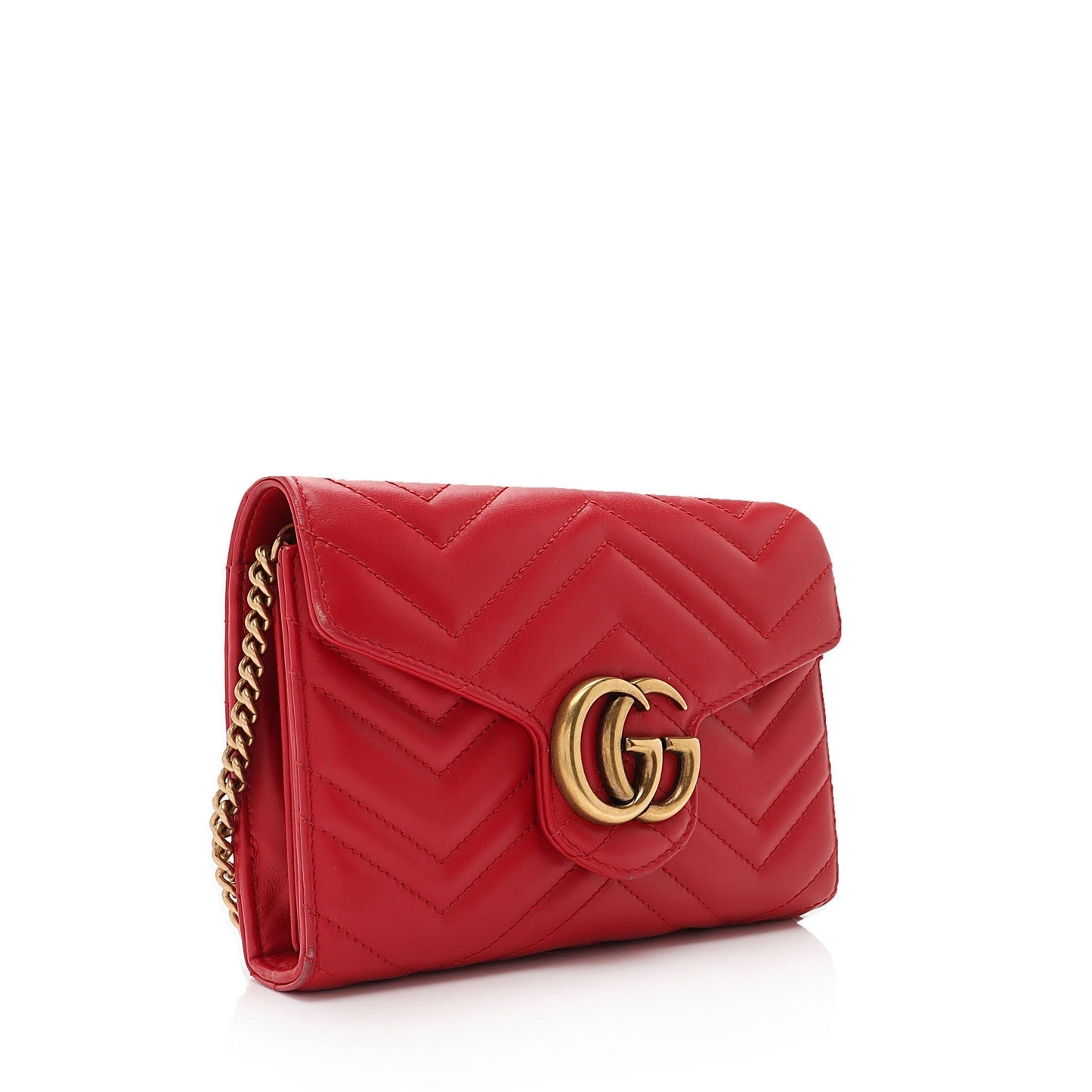 Gucci Matelasse Leather GG Marmont Mini Wallet on Chain Bag (SHF-2R5i8G)