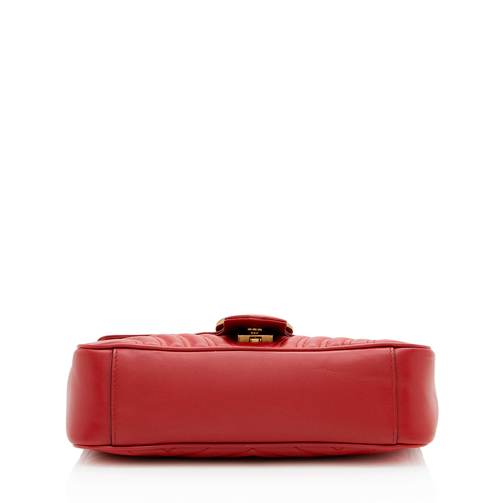 Gucci Matelasse Leather GG Marmont Small Flap Shoulder Bag