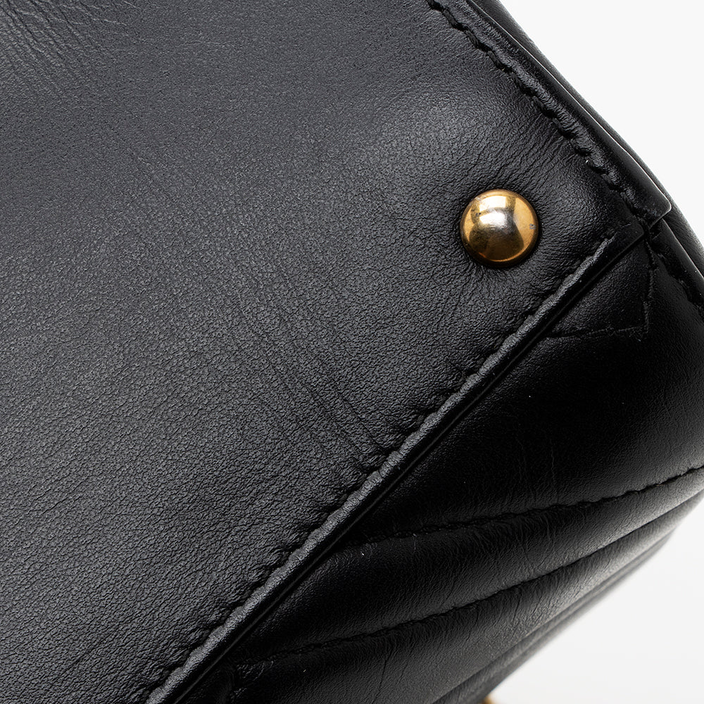 Gucci Matelasse Leather GG Marmont Top Handle Small Satchel