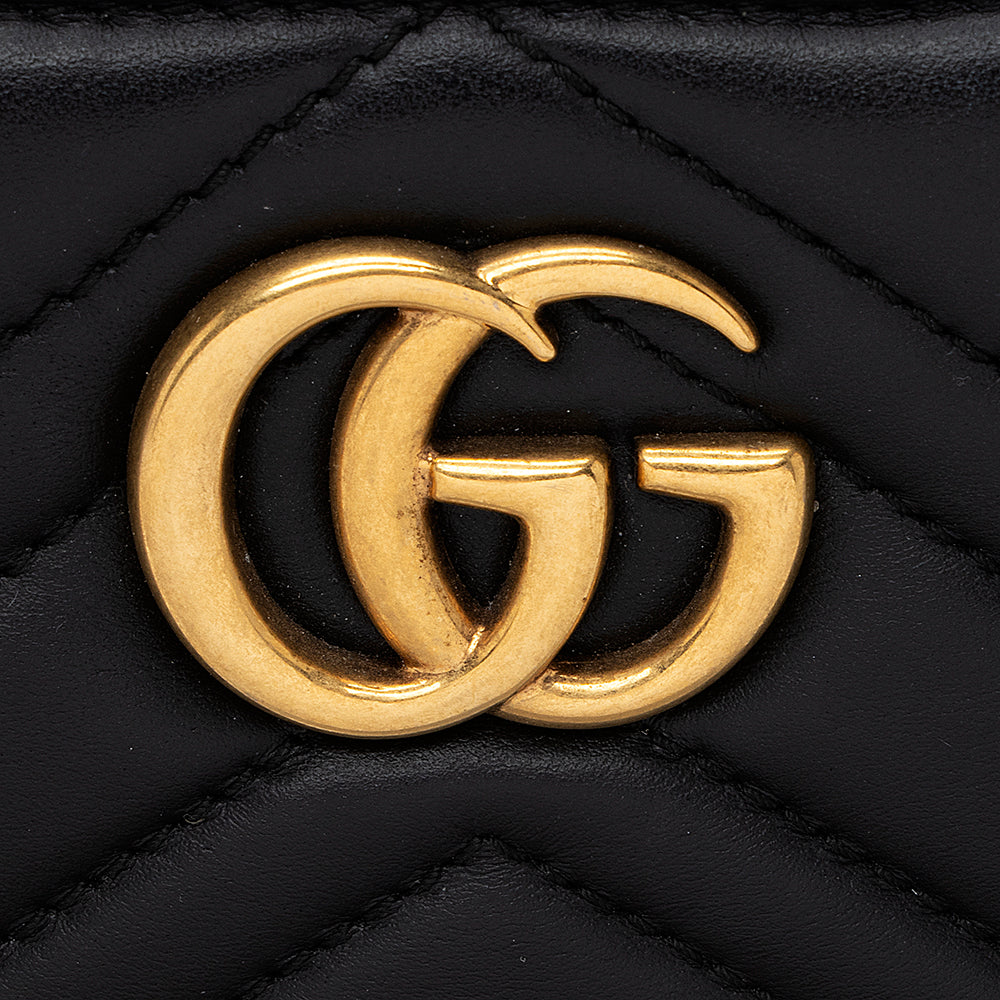 Gucci Matelasse Leather GG Marmont Top Handle Small Satchel